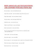BMW ASSOCIATE ASE TEST QUESTIONS AND ANSWERS WITH SOLUTIONS 2026