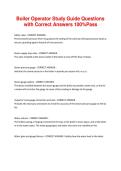 Boiler Operator Study Guide Questions with Correct Answers 100&percnt; Pass