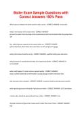 Boiler Exam Sample Questions with Correct Answers 100&percnt; Pass
