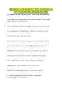 BRANCH 2 PRACTICE TEST QUESTIONS WITH CORRECT ANSWERS 2026