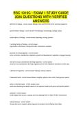 BSC 1010C - EXAM 1 STUDY GUIDE 2026 QUESTIONS WITH VERIFIED ANSWERS