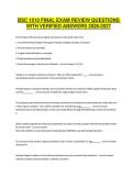 BSC 1010 FINAL EXAM REVIEW QUESTIONS WITH VERIFIED ANSWERS 2026-2027