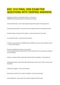 BSC 1010 FINAL 2026 EXAM FSW QUESTIONS WITH VERIFIED ANSWERS