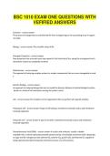 BSC 1010 EXAM ONE QUESTIONS WITH VEFIFIED ANSWERS&period;