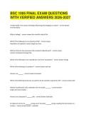 BSC 1005 FINAL EXAM QUESTIONS WITH VERIFIED ANSWERS 2026-2027