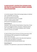 ILLINOIS SECURITY CONTRACTOR LICENSING EXAM&colon; 200 PRACTICE QUESTIONS WITH CORRECT ANSWERS AND EXPLANATIONS