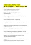 BSC 2026 EXAM 1 PRACTICE QUESTIONS WITH VERIFIED ANSWERS
