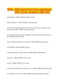 BUAL 2650 Gupta Final Exam Questions with Correct Answers 2026-2027