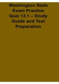 Washington State Exam Practice Quiz 13&period;1 Study Guide and Test Preparation 2025&sol; 2026 with Solution