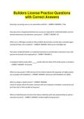 Builders License Practice Questions with Correct Answers
