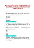 CSIA FINAL EXAM VERSION 1 PRACTICE QUESTIONS & ANSWERS &ndash; COMPLETE QUESTIONS WITH 100&percnt; CORRECT ANSWERS