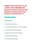 NCSBN - NCLEX RN TEST PLAN LATEST EXAM VERSION With Expected real and comprehensive Questions and Revised Correct Answers Guarantee Pass A&plus;&period;