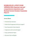 NCSBN NCLEX LATEST EXAM VERSION With Expected real and comprehensive Questions and Revised Correct Answers Guarantee Pass A&plus;&period;