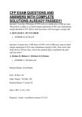 CFP EXAM QUESTIONS AND ANSWERS WITH COMPLETE SOLUTIONS ALREADY PASSED&excl;&excl;&excl;