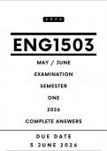 ENG1503 May &sol; June Exam Portfolio Answers - Semester 1 &comma; 2026 &vert; Due Date 5 June 2026