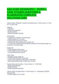 AQA GCSE GEOGRAPHY - PAPER 1 CASE STUDIES QUESTIONS & ELABORATED COMPLETE SOLUTIONS 100&percnt;