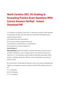 North Carolina &lpar;NC&rpar; &lpar;H&rpar; Grading &&NewLine;Excavating Practice Exam Questions With&NewLine;Correct Answers Verified Instant&NewLine;Download Pdf