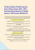 PA Life&comma; Accident&comma; & Health Insurance Exam &vert; Newest Version 2026 &ndash; 2027 &vert; Real Exam Based Questions & Verified Answers &vert; 100&percnt; Accuracy &lpar;Graded A&plus;&rpar;&NewLine;