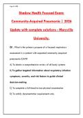 SHADOW HEALTH FOCUSED EXAM &ndash; COMMUNITY-ACQUIRED PNEUMONIA &lpar;CAP&rpar; &vert; 2026 UPDATE WITH COMPLETE SOLUTIONS &vert; MARYVILLE UNIVERSITY&NewLine;&NewLine;