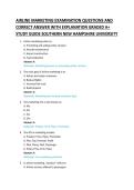 AIRLINE MARKETING EXAMINATION QUESTIONS AND &NewLine;CORRECT ANSWER WITH EXPLANATION GRADED A&plus; &NewLine;STUDY GUIDE
