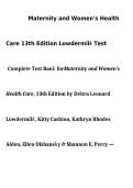 Test Bank for Maternity and Women&rsquo;s Health Care 13th Edition by Lowdermilk&comma; Cashion&comma; Alden&comma; Olshansky & Perry A&plus;