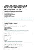 ALABAMA REAL ESTATE SALESPERSON EXAM &NewLine;QUESTIONS AND CORRECT ANSWER WITH &NewLine;EXPLANATION LATEST 2025-2026