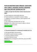 &NewLine;NUR 634 Midterm Exam Version I Questions and Correct Answers