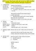 CFP Income Tax Exam with all Correct & 100&percnt; Verified Answers &vert;Latest Version &vert;Already Graded A&plus;