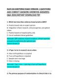 NUR 634 Midterm Exam Version 1 Questions and Correct Answers