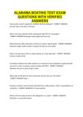 Alabama Boating Test &lpar;60 questions&rpar; EXAM &lpar;updated 2026&rpar; Questions & Answers &vert; Latest Already Graded A&plus; UPDATE