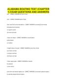 ALABAMA BOATING TEST &lpar;CHAPTER 1&rpar; EXAM QUESTIONS AND ANSWERS