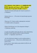FTCE PHYSICAL EDUCATION K-12 COMPREHENSIVE&NewLine;REVIEW Question and Answer 2026 &vert; Ultimate&NewLine;Certification Preparation Bundle &vert; Grade A&plus;