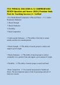 FTCE PHYSICAL EDUCATION K-12 COMPREHENSIVE&NewLine;REVIEW Question and Answer 2026 &vert; Premium Study&NewLine;Pack for Teaching Success &vert; A&plus; Verified