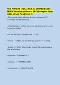 FTCE PHYSICAL EDUCATION K-12 COMPREHENSIVE&NewLine;REVIEW Question and Answer 2026 &vert; Complete Study&NewLine;Guide & Exam Pack &vert; Grade A&plus;