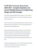 PLTW IED Final Exam Study Guide &NewLine;2026&ndash;2027 &ndash; Complete Questions and &NewLine;Correct Detailed Answers for Engineering &NewLine;Design and CAD Concepts 