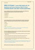 NSG 213 Exam 1 Latest PREP EXAM with 130 &NewLine;Questions and Correct Answers&sol; NSG 213 Exam &NewLine;COVERING RECENT AND MOST TESTED QUESTIONS  &NewLine;