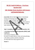 NR-222&colon; Health & Wellness &ndash; Final Exam Question Bank&NewLine;150&plus; Multiple Choice Questions with Answers and Detailed Rationales