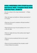 LOCAL ANESTHESIA CDCA EXAM Question&NewLine;and Answer 2026 &vert; Complete Study Guide&NewLine;& Review Pack &vert; Grade A&plus;