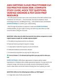 AWS CERTIFIED CLOUD PRACTITIONER CLF-C02 PRACTICE EXAM 2026 &vert; COMPLETE STUDY GUIDE&comma; MOCK TEST QUESTIONS&comma; VERIFIED ANSWERS & PDF EXAM PREP RESOURCE