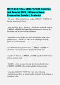 MATH 215 FINAL CHEAT SHEET Question&NewLine;and Answer 2026 &vert; Ultimate Exam&NewLine;Preparation Bundle &vert; Grade A&plus;