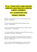 TN Cat 7 EXAM STUDY GUIDE 2026&sol;2027 &NewLine;COMPLETE QUESTIONS WITH VERIFIED &NewLine;CORRECT ANSWERS &vert;&vert; &NewLine;100&percnt; GUARANTEED PASS &NewLine;<NEWEST VERSION> 