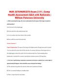 NUR3270 Exam 2 V1&ndash;V3 &vert; NUR 3270 Exam 2 V1&ndash;V3 &vert; Comprehensive Health Assessment &vert; William Paterson University &vert; Complete Exam Bundle with Detailed Verified Answers