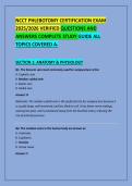 NCCT PHLEBOTOMY CERTIFICATION EXAM &NewLine;2025&sol;2026 VERIFIED QUESTIONS AND &NewLine;ANSWERS COMPLETE STUDY GUIDE ALL &NewLine;TOPICS COVERED A&plus; 