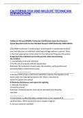 CALIFORNIA FISH AND WILDLIFE TECHNICIAN CERTIFICATION EXAM 2026 Actual Questions And Correct Detailed Answer