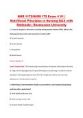 NUR 1172&sol;NUR1172 Exam 4 V1 &vert; &NewLine;Nutritional Principles in Nursing Q&A with &NewLine;Rationale &vert; Rasmussen University