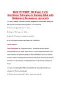 NUR 1172&sol;NUR1172 Exam 3 V3 &vert; &NewLine;Nutritional Principles in Nursing Q&A with &NewLine;Rationale &vert; Rasmussen University 