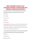 NUR 1172&sol;NUR1172 Exam 3 V2 &vert; &NewLine;Nutritional Principles in Nursing Q&A with &NewLine;Rationale &vert; Rasmussen University