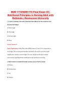 NUR 1172&sol;NUR1172 Final Exam V2 &vert; &NewLine;Nutritional Principles in Nursing Q&A with &NewLine;Rationale &vert; Rasmussen University 