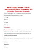 NUR1172 Final Exam V1&ndash;V3 &vert; NUR 1172 Final Exam V1&ndash;V3 &vert; Nutritional Principles in Nursing &vert; Rasmussen University &vert; Complete Exam Bundle with Detailed Verified Answers
