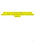CFP - Income Tax Planning Midterm Exam with all Correct & 100&percnt; Verified Answers &vert;Latest Version &vert;Already Graded A&plus;